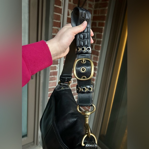 Vintage Coach Y2k Bleeker buckle flap shoulder bag black 11419 retro legacy - Picture 9 of 11